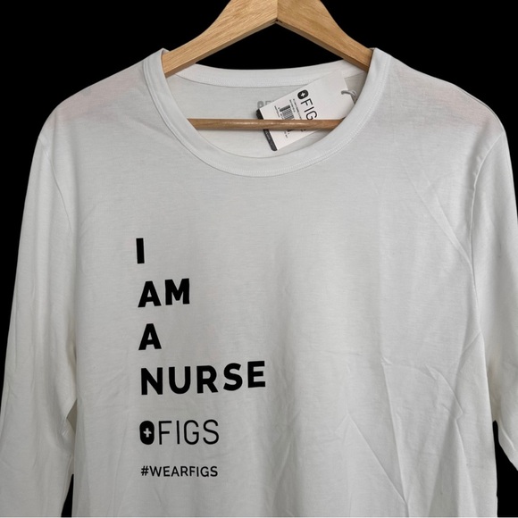 Figs White Long Sleeve Underscrub T- Shirt SZ Medium Super Soft Nurse NWT - Picture 3 of 10